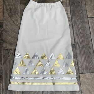 Vintage Dalton cream Gold & silver Embellished Maxi Skirt